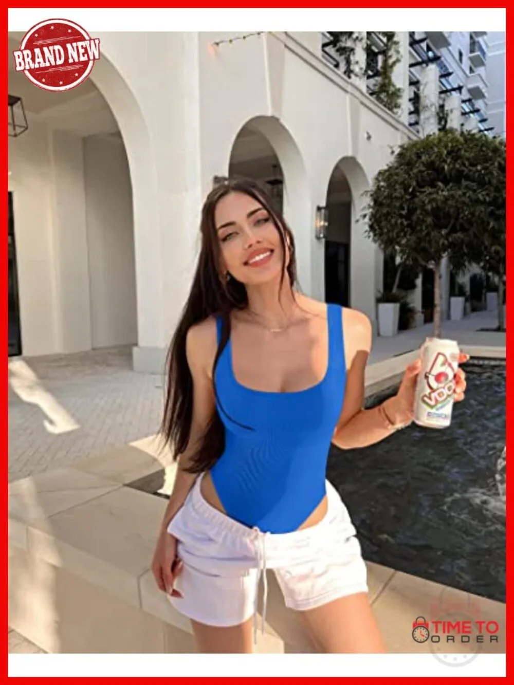 3 Piece Ribbed Square Neck Bodysuit Set Sleeveless Tank Tops Leotard Trendy
